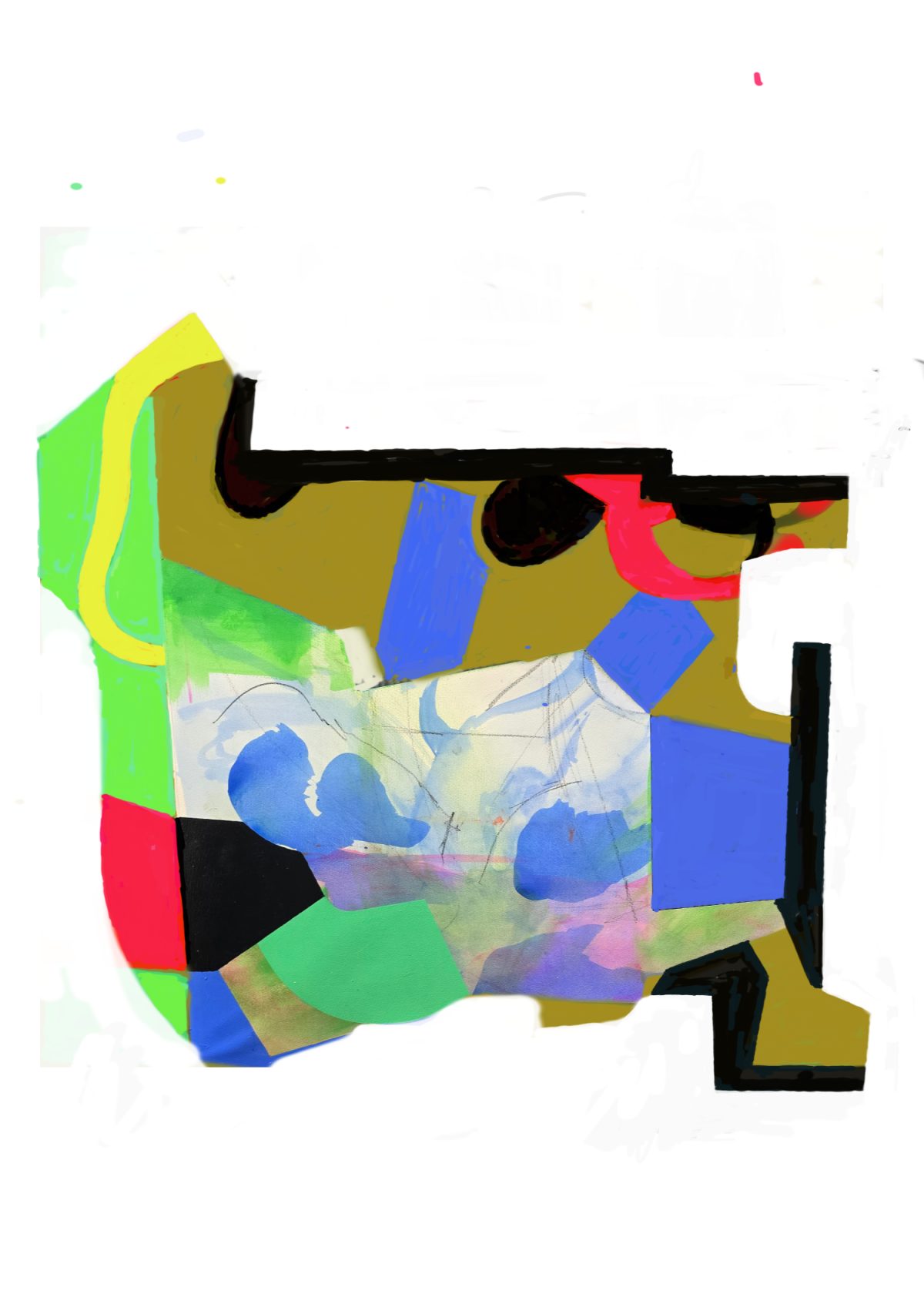 Abstrakti mixed media taideteos Helsinki