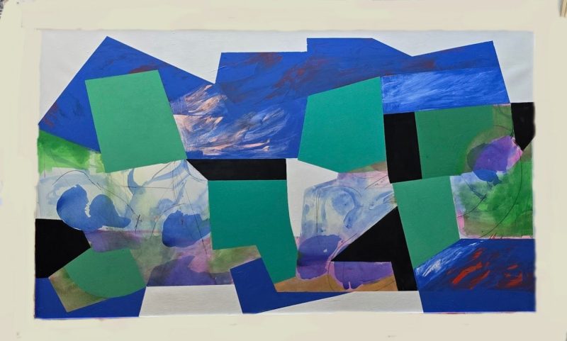 Abstrakti maalaus sininen kuvataide